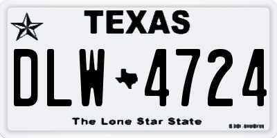 TX license plate DLW4724