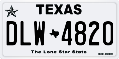 TX license plate DLW4820