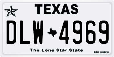 TX license plate DLW4969