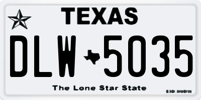 TX license plate DLW5035