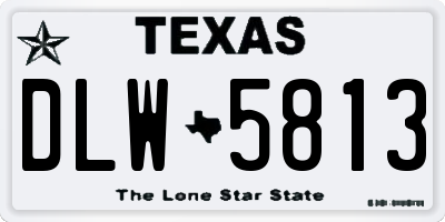 TX license plate DLW5813