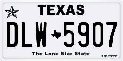 TX license plate DLW5907