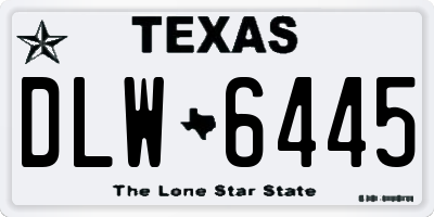 TX license plate DLW6445