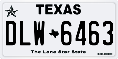 TX license plate DLW6463