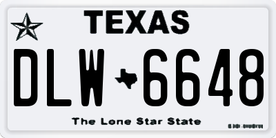 TX license plate DLW6648