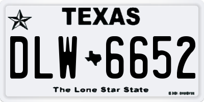 TX license plate DLW6652