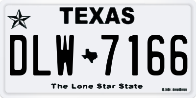 TX license plate DLW7166