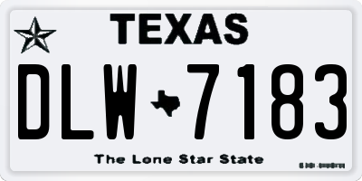 TX license plate DLW7183