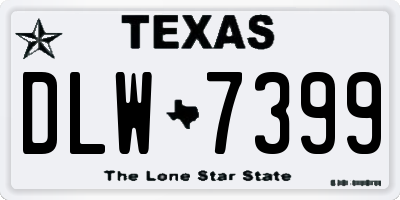 TX license plate DLW7399