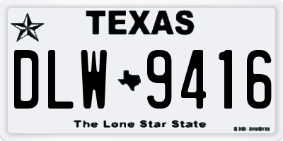 TX license plate DLW9416