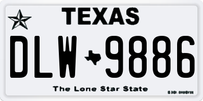 TX license plate DLW9886