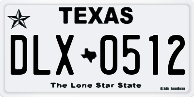 TX license plate DLX0512