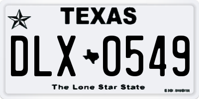 TX license plate DLX0549