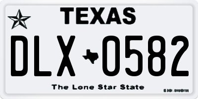 TX license plate DLX0582