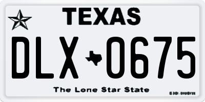 TX license plate DLX0675