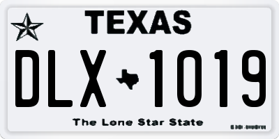 TX license plate DLX1019