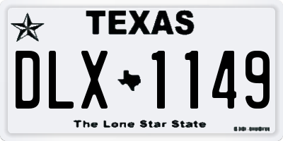 TX license plate DLX1149