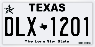 TX license plate DLX1201