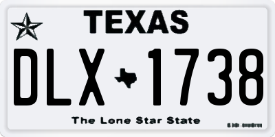 TX license plate DLX1738