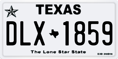 TX license plate DLX1859