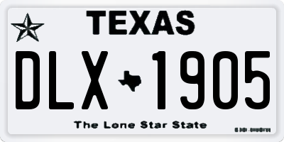 TX license plate DLX1905