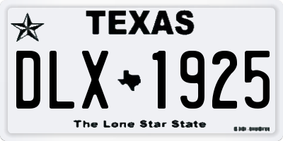 TX license plate DLX1925