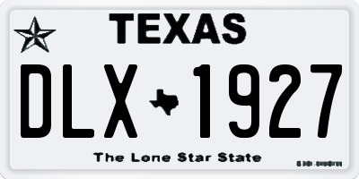 TX license plate DLX1927