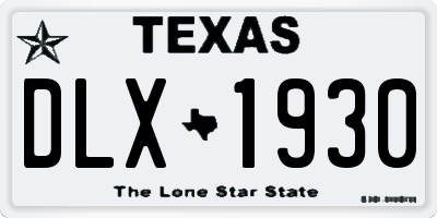 TX license plate DLX1930