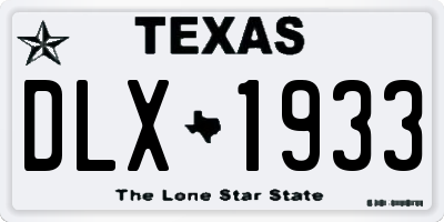 TX license plate DLX1933