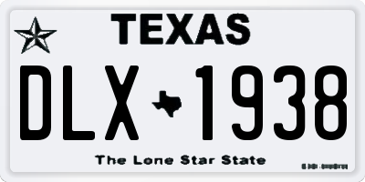 TX license plate DLX1938