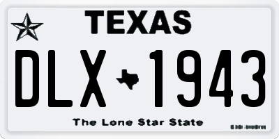 TX license plate DLX1943