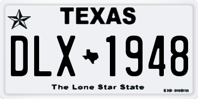 TX license plate DLX1948