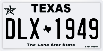 TX license plate DLX1949