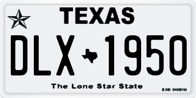 TX license plate DLX1950