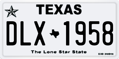 TX license plate DLX1958