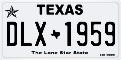 TX license plate DLX1959