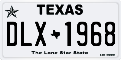 TX license plate DLX1968