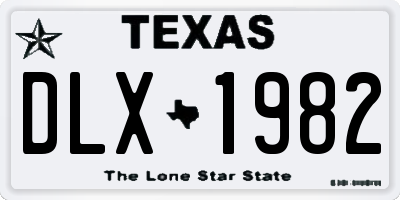 TX license plate DLX1982