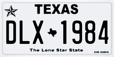 TX license plate DLX1984