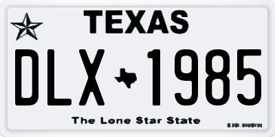 TX license plate DLX1985