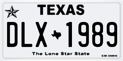 TX license plate DLX1989