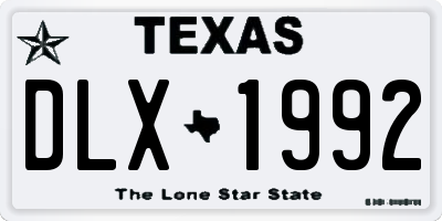 TX license plate DLX1992