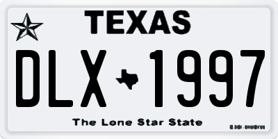 TX license plate DLX1997