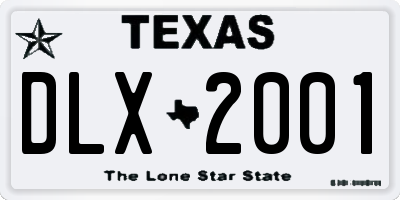 TX license plate DLX2001