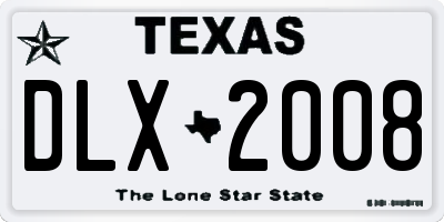 TX license plate DLX2008