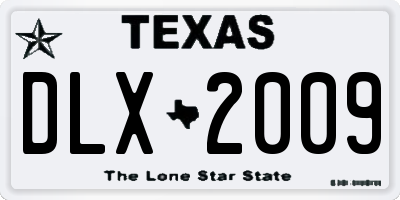 TX license plate DLX2009