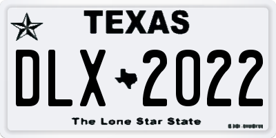 TX license plate DLX2022