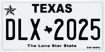 TX license plate DLX2025