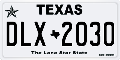 TX license plate DLX2030