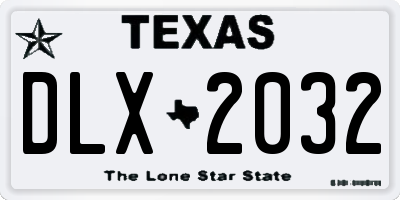 TX license plate DLX2032